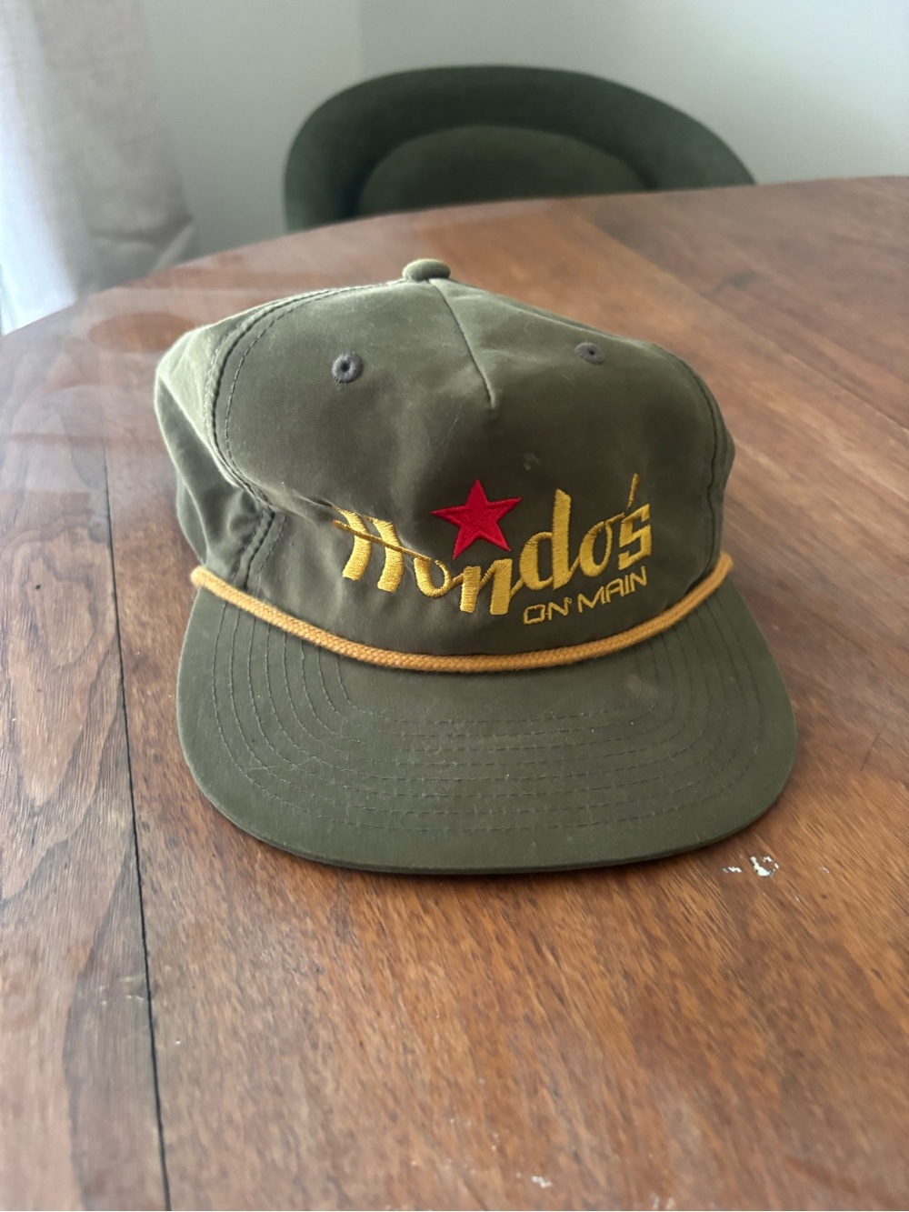 Hondo's On Main Flat Bill Green Hat